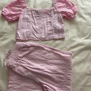 Old Navy Light Pink Smocked Crop Top